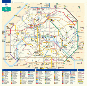 Harta autobuze Paris